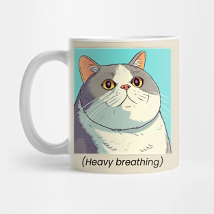 Funny Cat Meme Heavy Breathing Mug